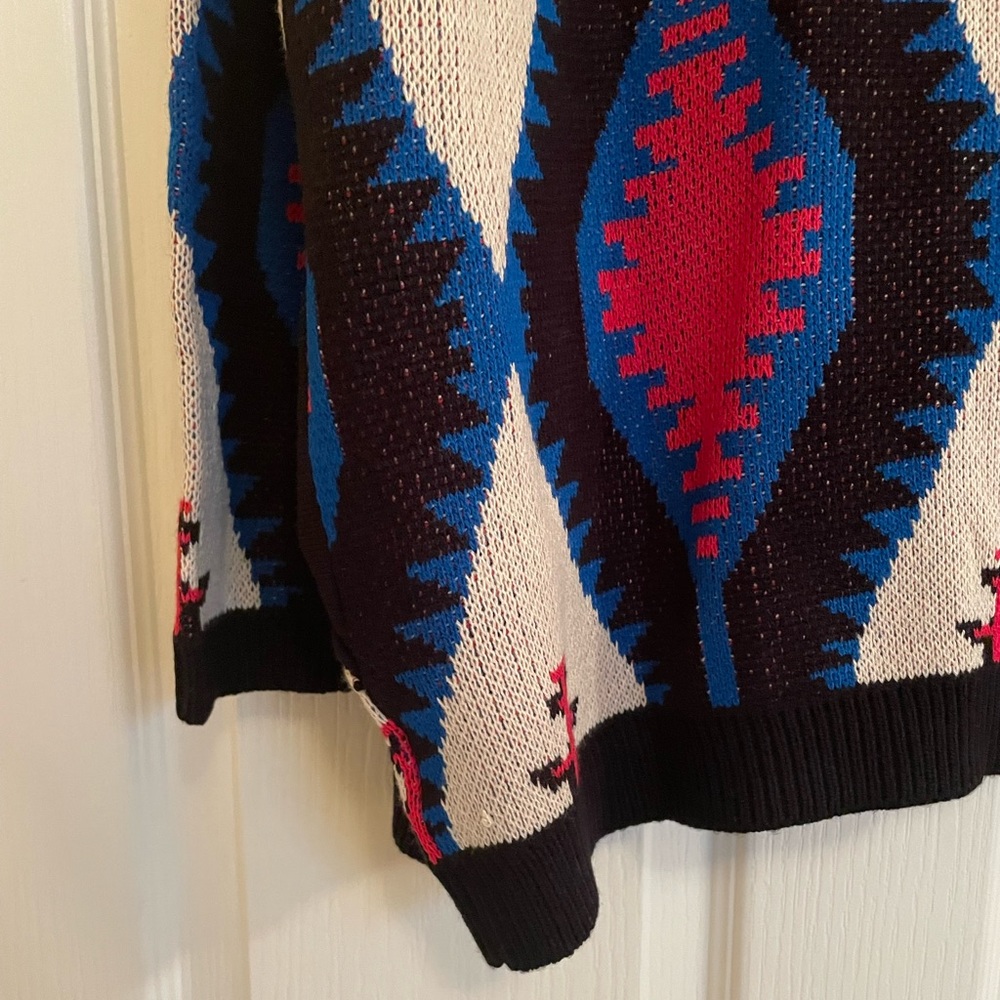 NWT Material Girl Open Knit Aztec Printed Sweater - Picture 12 of 13